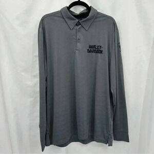 VF Imagewear Mens Promotional Harley Davidson Shirt XL Gray Black Long Sleeve